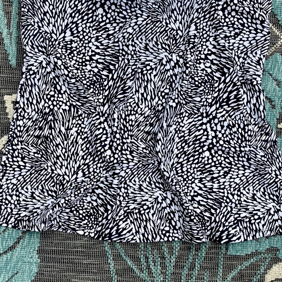 SOLD! Island Escape Swimwear Black & White Animal Print Ruffle Tankini Top - Picture 9 of 15